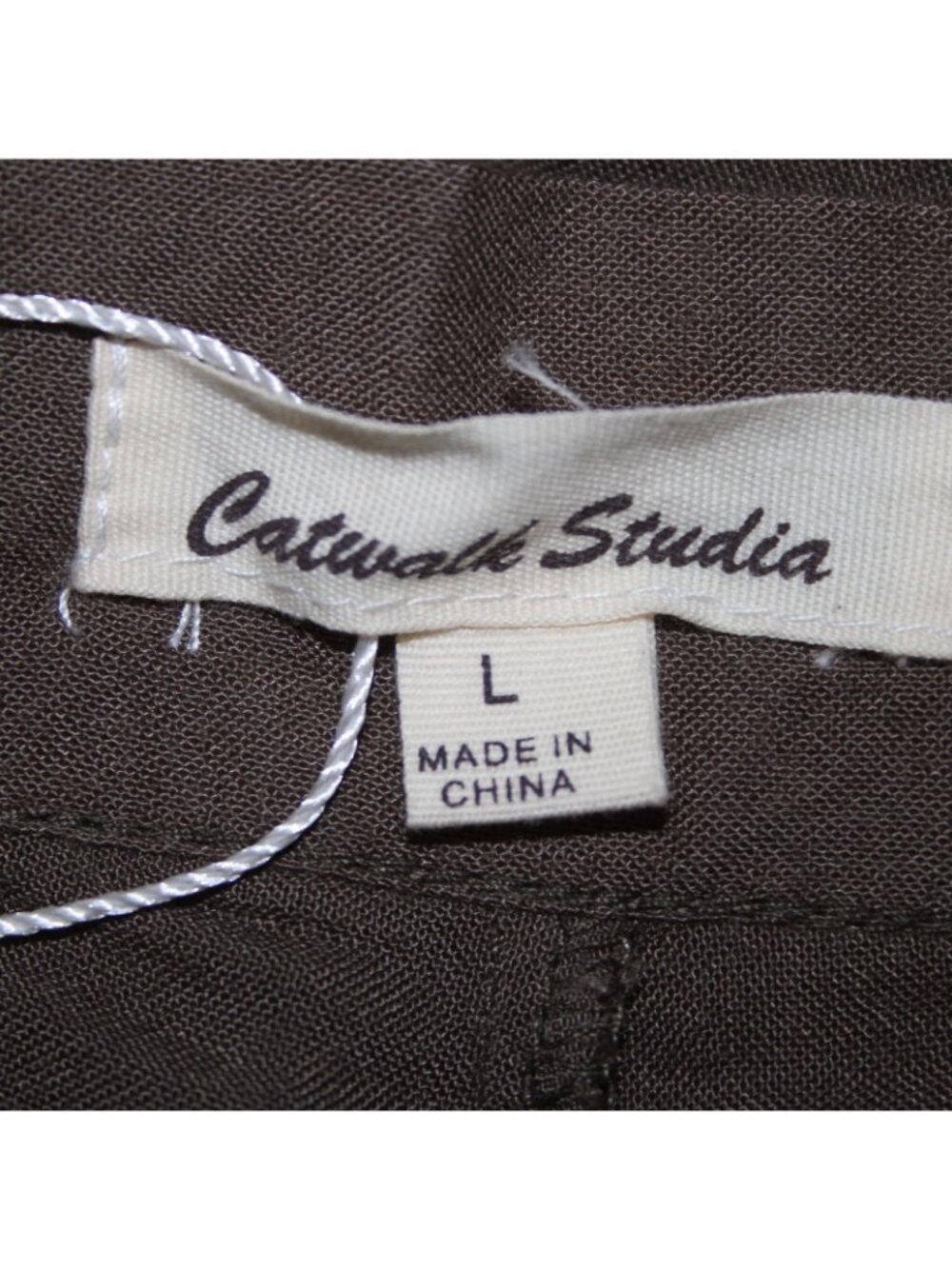 Catwalk Studio Pant $40 Sz L x 31 Moss Green Pleated Sheer Cotton Poly Pant - Picture 6 of 16